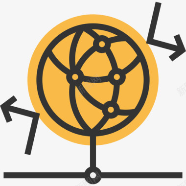 网络网络2黄色阴影图标图标