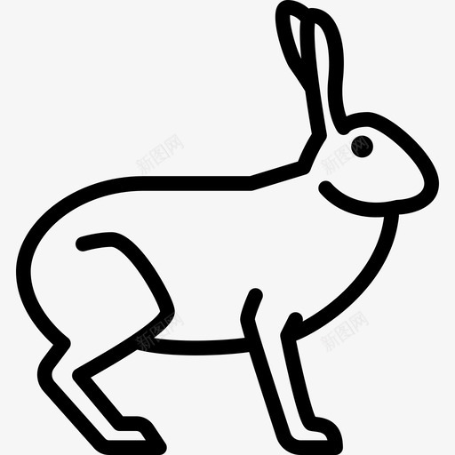 野兔森林动物2直系图标svg_新图网 https://ixintu.com 森林动物2 直系 野兔