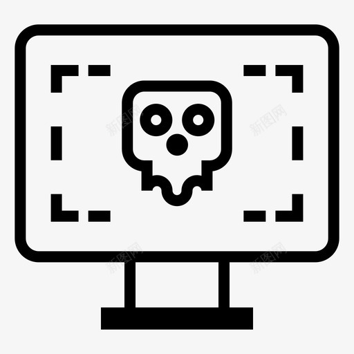 电脑犯罪黑客图标svg_新图网 https://ixintu.com 头骨 犯罪 电脑 病毒 笔记本电脑 网络犯罪 黑客