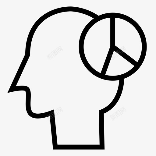图表业务头图标svg_新图网 https://ixintu.com 业务 人 人的头脑 图表 头 头脑 饼图