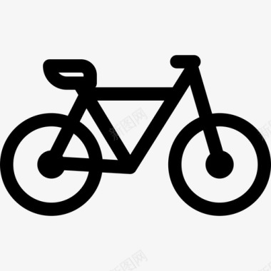 自行车生态标志直线图标图标