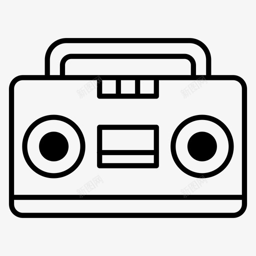 立体声音乐收音机图标svg_新图网 https://ixintu.com 录音机 收音机 磁带 立体声 音乐