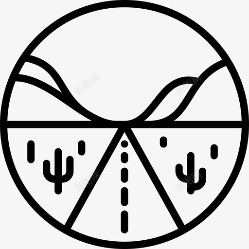 沙漠公路圆形景观线形图标svg_新图网 https://ixintu.com 圆形景观 沙漠公路 线形