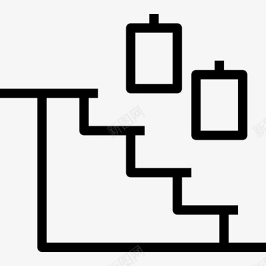 直线楼梯家用和家具构件图标图标