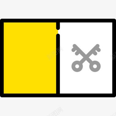 梵蒂冈城旗帜收藏长方形图标图标