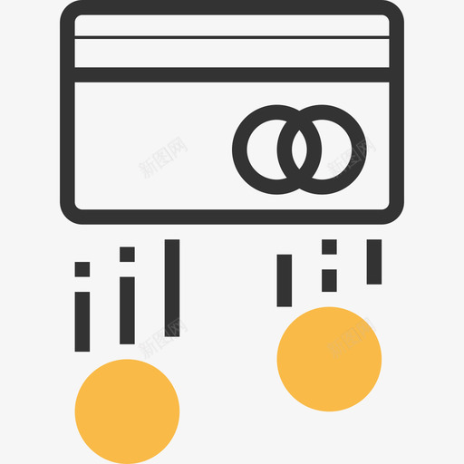 信用卡银行和金融2黄影图标svg_新图网 https://ixintu.com 信用卡 银行和金融2 黄影