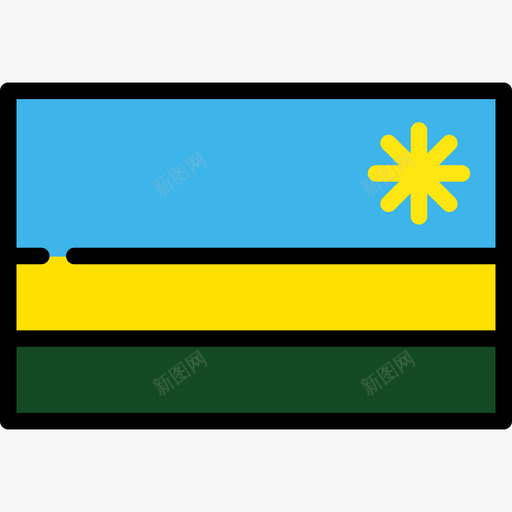 卢旺达旗帜收藏长方形图标svg_新图网 https://ixintu.com 卢旺达 旗帜收藏 长方形