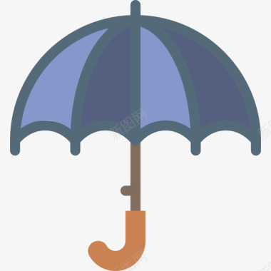 雨伞天气预报2平坦图标图标