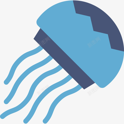 水母动物海洋生物扁平的颜色图标svg_新图网 https://ixintu.com 动物 水母 海洋生物扁平的颜色