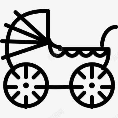 婴儿车婴儿套装直线型图标图标