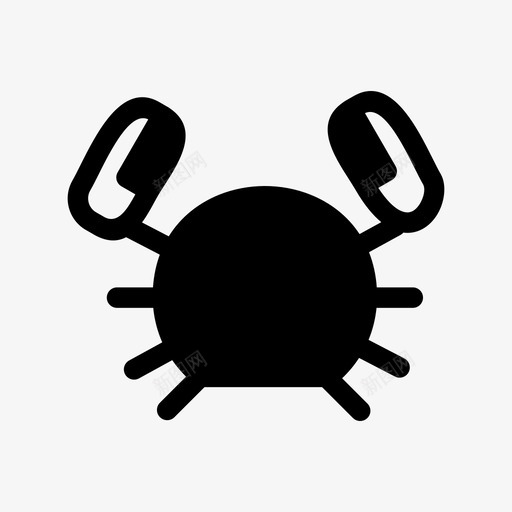 螃蟹海滩甲壳类动物图标svg_新图网 https://ixintu.com 海洋 海滩 甲壳类动物 螃蟹