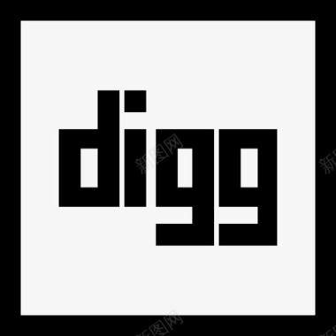 Digg社交媒体徽标集合线性图标图标