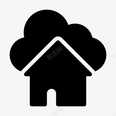 房子建筑物云图标图标