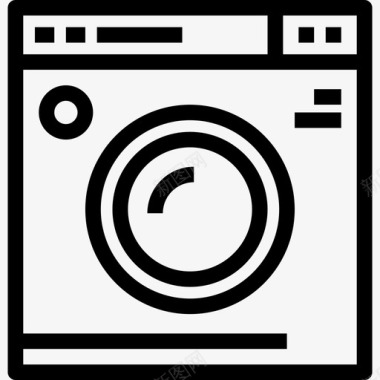 洗衣机家具和家用直列式图标图标