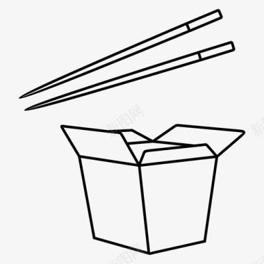 亚洲菜筷子食物图标图标