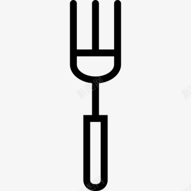 叉子厨房用具直纹图标图标
