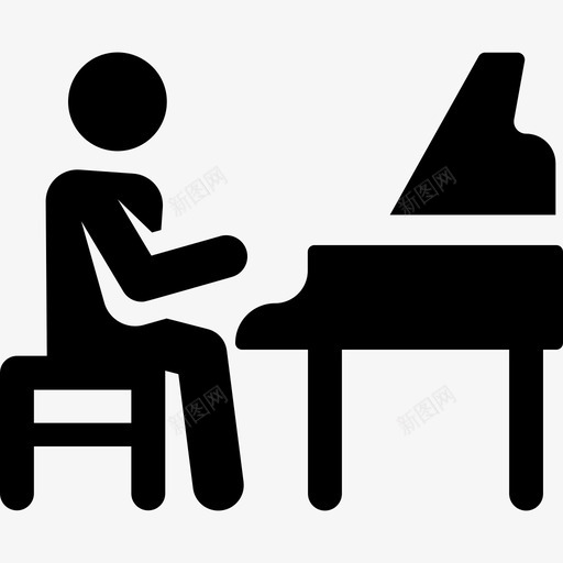 钢琴儿童象形图填充图标svg_新图网 https://ixintu.com 儿童象形图 填充 钢琴