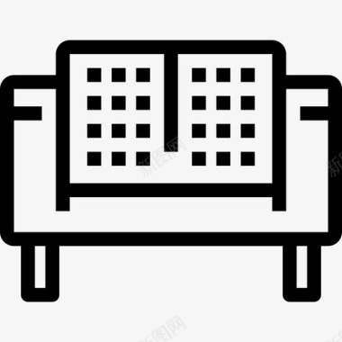 沙发家具和家居用品直线型图标图标