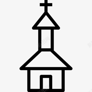 教堂节日图标集线性图标