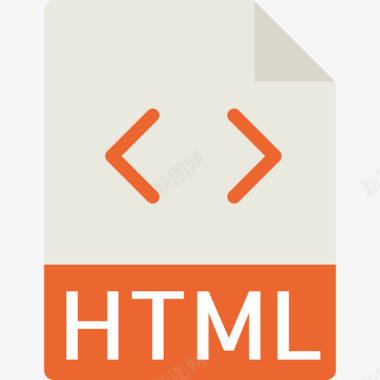 Html文件类型平面图标图标