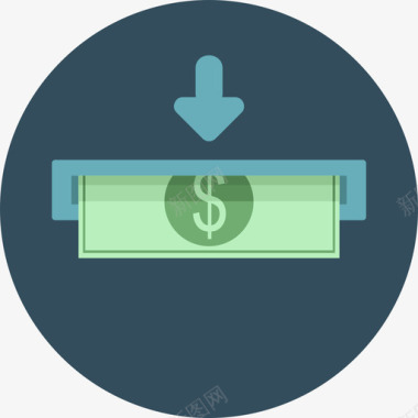 自动取款机财务2圆形平面图标图标