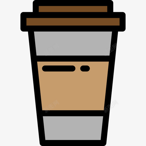 咖啡食品和餐厅超大包装颜色线性颜色图标svg_新图网 https://ixintu.com 咖啡 线性颜色 食品和餐厅超大包装颜色