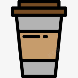 咖啡食品咖啡食品和餐厅超大包装颜色线性颜色图标高清图片