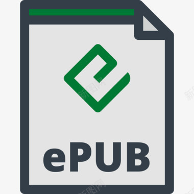 Epub文件类型2线性颜色图标图标