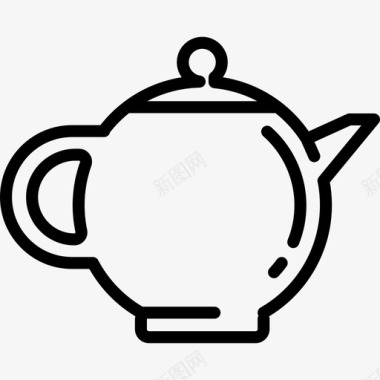 茶壶家居用品线工艺线状图标图标