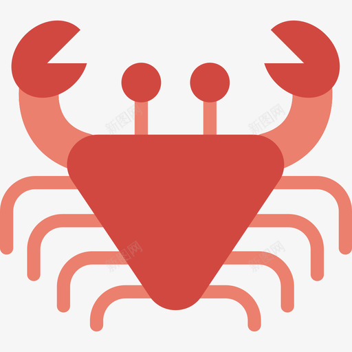 螃蟹食物海洋生物扁平的颜色图标svg_新图网 https://ixintu.com 海洋生物扁平的颜色 螃蟹 食物
