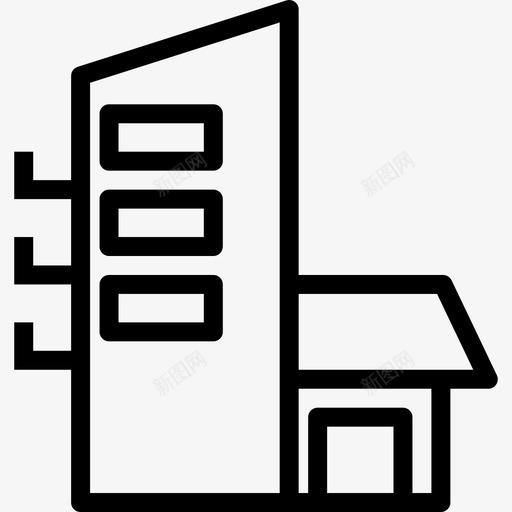 公寓建筑汇编线性图标svg_新图网 https://ixintu.com 公寓 建筑汇编 线性