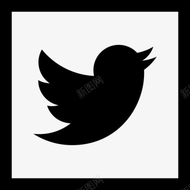 Twitter社交媒体徽标集合线性图标图标