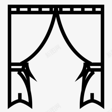 窗帘电影院电影图标图标