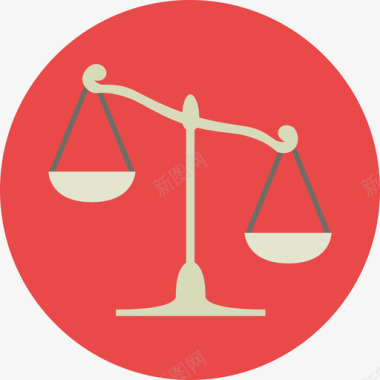 正义尺度法律圆形平面图标图标