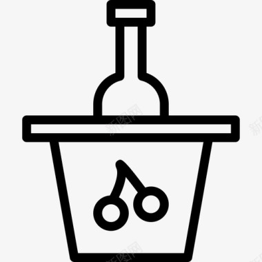 葡萄酒厨房元素线性图标图标