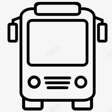 公共汽车公共汽车站公共交通工具图标图标