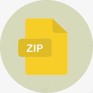 Zip文件类型2圆形平面图标图标
