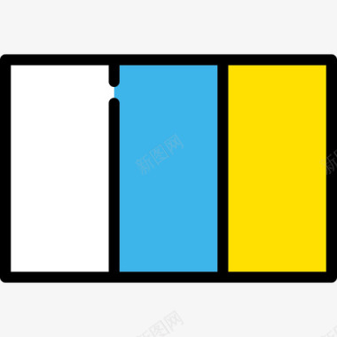 加那利群岛旗帜收藏矩形图标图标