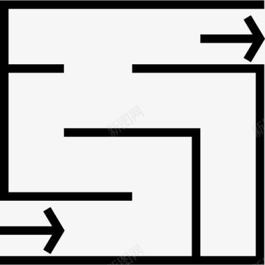 迷宫电子游戏直线型图标图标