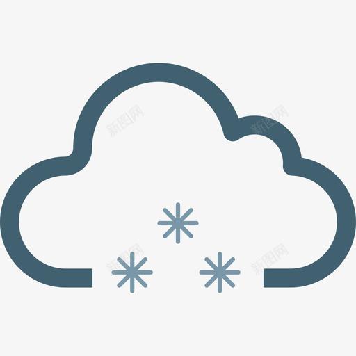 雪天气云朵图标svg_新图网 https://ixintu.com 云朵 天气 雪