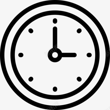 时钟时间和日期包概述线性图标图标