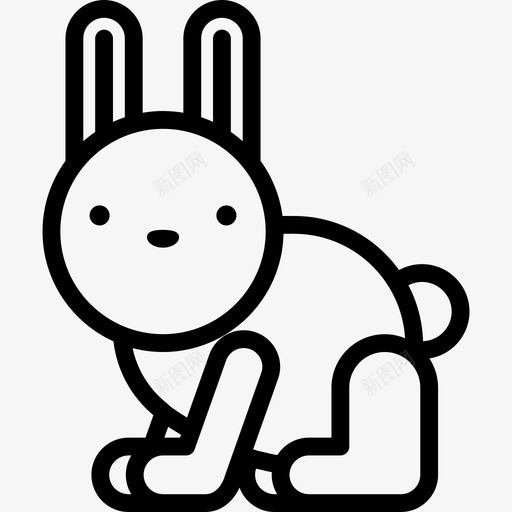 兔子自然直线包图标svg_新图网 https://ixintu.com 兔子 自然直线包