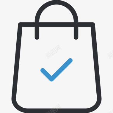 购物袋商务搜索引擎优化蓝色图标图标