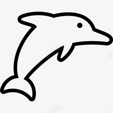 海豚其他元素直线图标图标