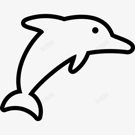 海豚其他元素直线图标svg_新图网 https://ixintu.com 其他元素 海豚 直线
