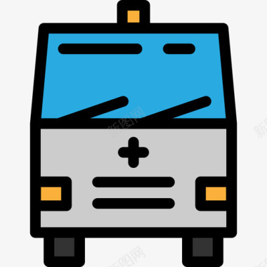 救护车运输车辆线颜色图标图标