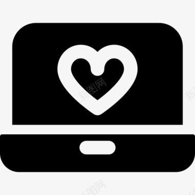 笔记本电脑电脑情人节充满元素图标图标