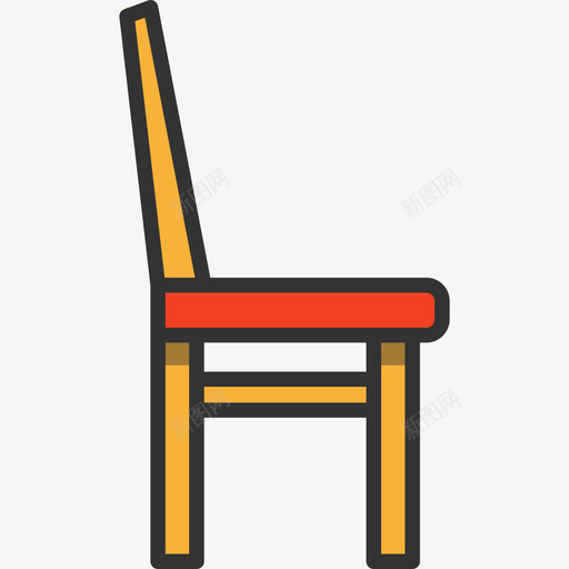 椅子家具线性颜色图标svg_新图网 https://ixintu.com 家具 椅子 线性颜色