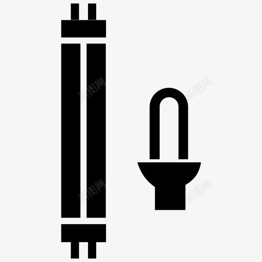 电废物灯泡汞图标svg_新图网 https://ixintu.com 回收 汞 污染 污染装置2 灯泡 电废物 管灯