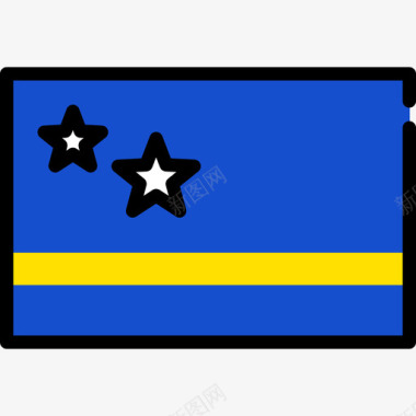 库拉索岛旗帜收藏矩形图标图标